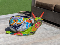Talavera Snail Planter, Ceramic Mexican Planter Pot for Indoor Home Decor or Outdoor Garden Decor is also Exquisite Hand Painted Yard Art