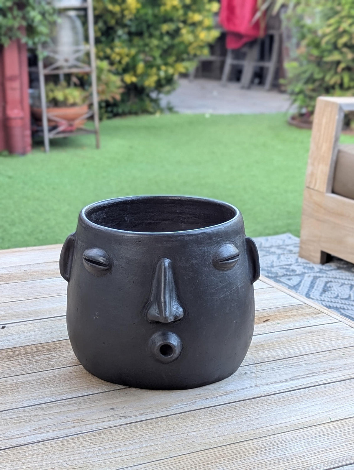 Clay Face Planter | "Whistler" Handmade Artisan Pottery from Atzompa, Mexico