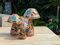 Mushroom Garden Decor | Set of 3 Handmade Ceramic Mexican Toadstools
