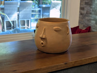 Big Face Whistler Planter Pot is Handmade Pottery of Atzompa, Mexico | Unique Plant Pot is Outdoor Garden Decor or Home Decor & Mexican Art