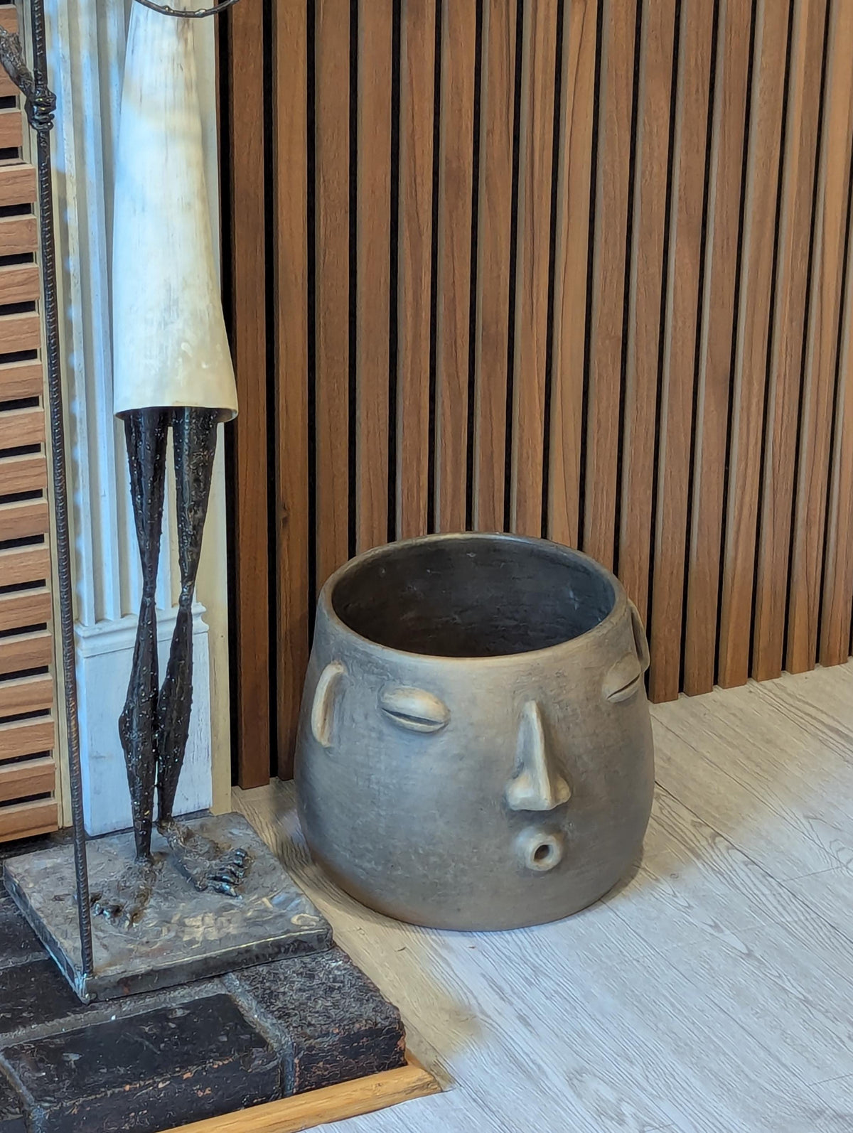 Big Face Whistler Planter Pot is Handmade Pottery of Atzompa, Mexico | Unique Plant Pot is Outdoor Garden Decor or Home Decor & Mexican Art,