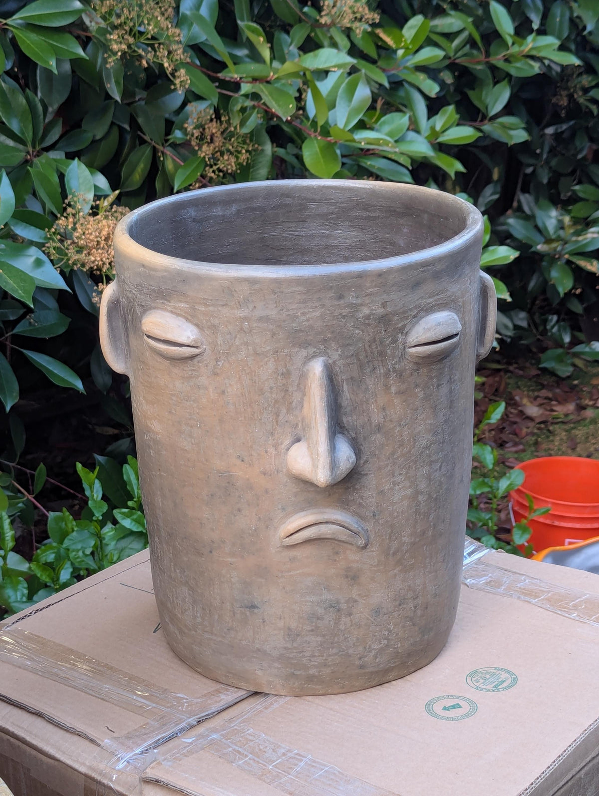Sad Face Planter | Handmade Mexican Pottery | Artisan Flower Pot Home Decor