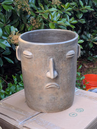 Sad Face Planter | Handmade Mexican Pottery | Artisan Flower Pot Home Decor