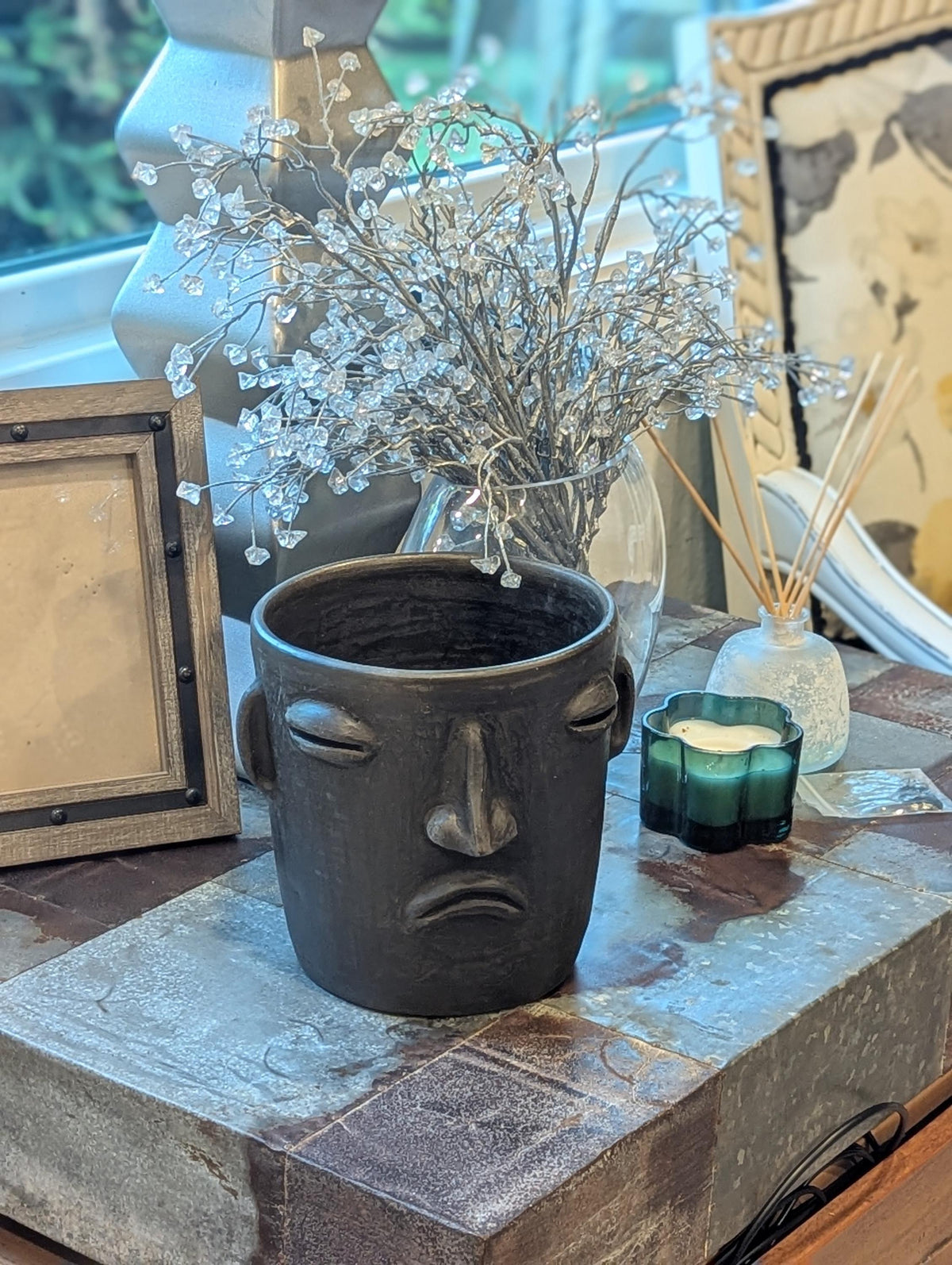 Sad Face Planter | Handmade Pottery from Atzompa, Mexico