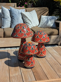 Mushroom Garden Decor | Set of 3 Handmade Ceramic Mexican Toadstools