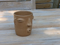 Whistling Face Planter is Handmade Mexican Pottery Home Decor from Atzompa, Oaxaca, Mexico