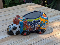 Cow Planter Talavera Pottery | Use Ceramic Cow Flower Pot for Outdoor or Indoor Plants, Handmade Cow Gifts
