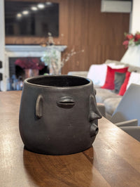 Clay Face Planter | "Whistler" Handmade Artisan Pottery from Atzompa, Mexico