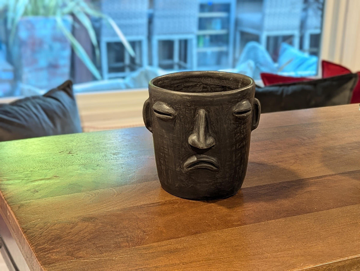 Sad Face Planter | Handmade Pottery from Atzompa, Mexico