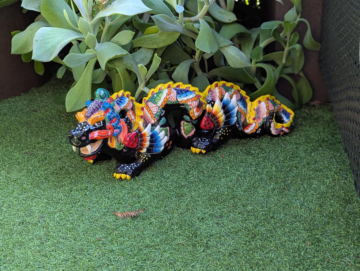Pre-Order | Dragon Home Decor & Garden Art | Gorgeous Handmade Talavera Dragon - Enhance Your Home, Porch or Outdoor Decorations, Ships 10-1