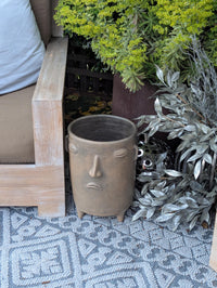 Sad Face Planter | Handmade Mexican Pottery | Artisan Flower Pot Home Decor