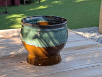 Ceramic Planter and Glazed Pot from Mexico | Green Oxide Aqua & Earth is Handcrafted Contemporary Outdoor Decor and Large Garden Plant Pot