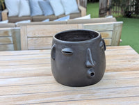 Clay Face Planter | "Whistler" Handmade Artisan Pottery from Atzompa, Mexico