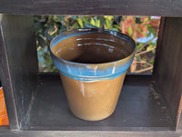 Handcrafted Mexican Ceramic Garden Planter: Aqua & Earth Glaze