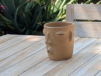 Whistling Face Planter is Handmade Mexican Pottery Home Decor from Atzompa, Oaxaca, Mexico