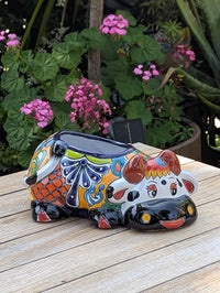 Cow Planter Talavera Pottery | Use Ceramic Cow Flower Pot for Outdoor or Indoor Plants, Handmade Cow Gifts