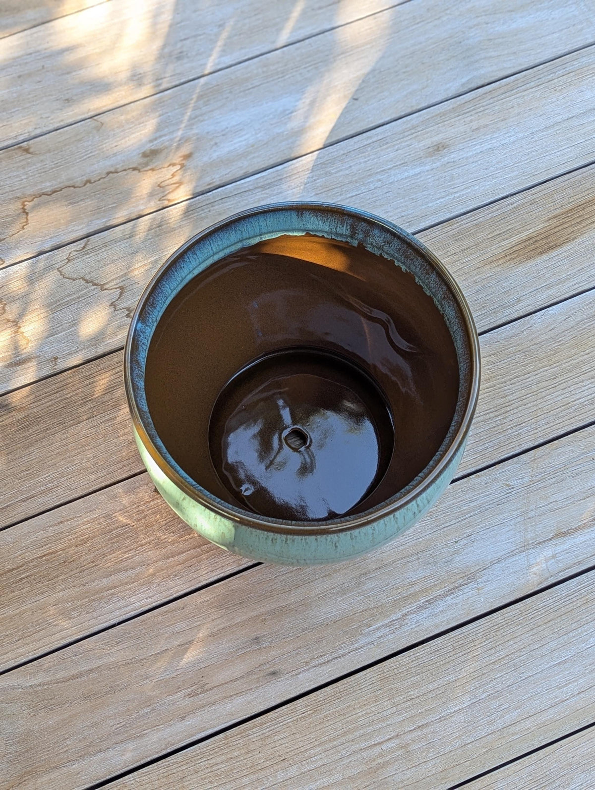 Ceramic Planter and Glazed Pot from Mexico | Green Oxide Aqua & Earth is Handcrafted Contemporary Outdoor Decor and Large Garden Plant Pot