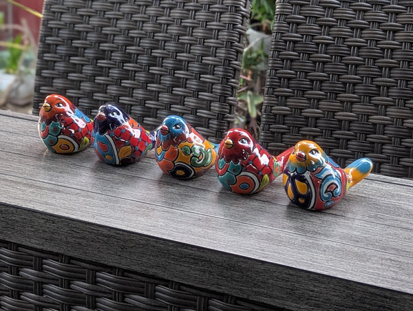 Birdie Home Decor | Ceramic Talavera Mexican Pottery is Lovely Bird Statue to use as Colorful Bird Art for Home, Porch, Yard or Garden Decor