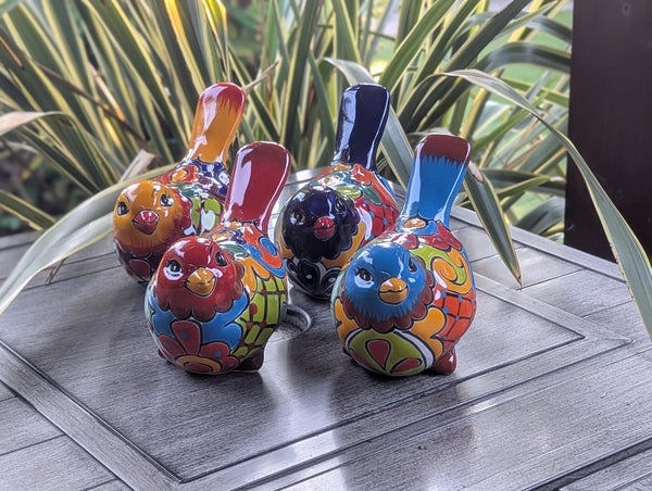 Birdie Home Decor | Ceramic Talavera Pottery Bird Statue is our Largest Birdie Decor, Lovely Bird Art for Home, Yard or Garden Decor