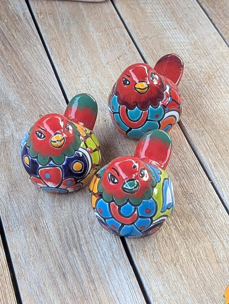 Birdie Home Decor | Ceramic Talavera Mexican Pottery is Lovely Bird Statue to use as Colorful Bird Art for Home, Porch, Yard or Garden Decor
