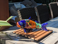 Ceramic Fish, Talavera Pottery Handmade in Mexico, Fish Home Decor, Garden or Porch Decor, Yard Art, Unique Gift for Fish Lovers