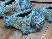 Fish Planter is Handmade Mexican Pottery | Clay Plant Pot for Outdoor Garden Decoration or Indoor Home Decor, Hand Painted Yard Art, 3 Sizes