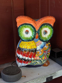 Ceramic Owl Planter, Talavera Pottery is Colorful Indoor Flower Pot or Outdoor Owl Decor, Mexican Planter & Plant Pot Home Decor Owl Gift