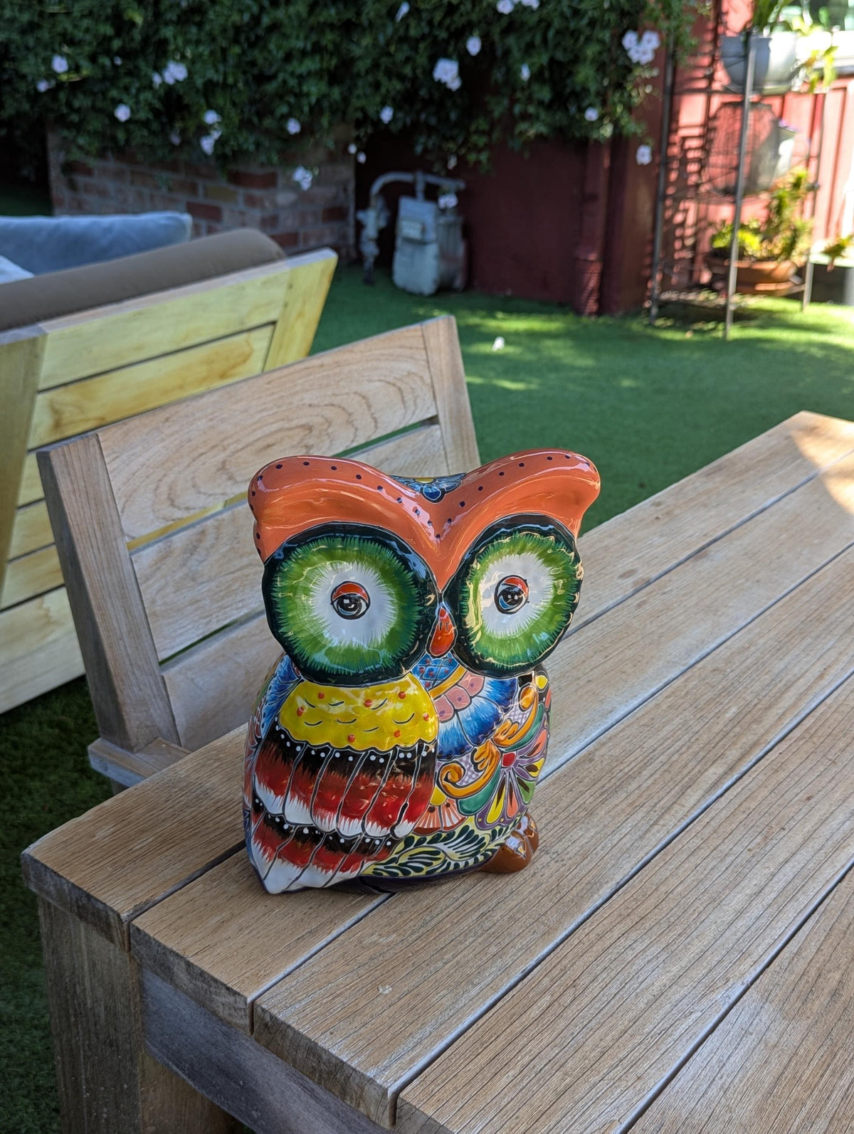 Ceramic Owl Planter, Talavera Pottery is Colorful Indoor Flower Pot or Outdoor Owl Decor, Mexican Planter & Plant Pot Home Decor Owl Gift