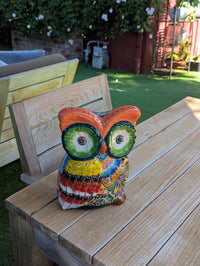 Ceramic Owl Planter, Talavera Pottery is Colorful Indoor Flower Pot or Outdoor Owl Decor, Mexican Planter & Plant Pot Home Decor Owl Gift