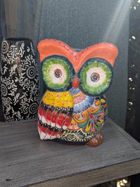 Ceramic Owl Planter, Talavera Pottery is Colorful Indoor Flower Pot or Outdoor Owl Decor, Mexican Planter & Plant Pot Home Decor Owl Gift