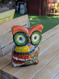 Ceramic Owl Planter, Talavera Pottery is Colorful Indoor Flower Pot or Outdoor Owl Decor, Mexican Planter & Plant Pot Home Decor Owl Gift