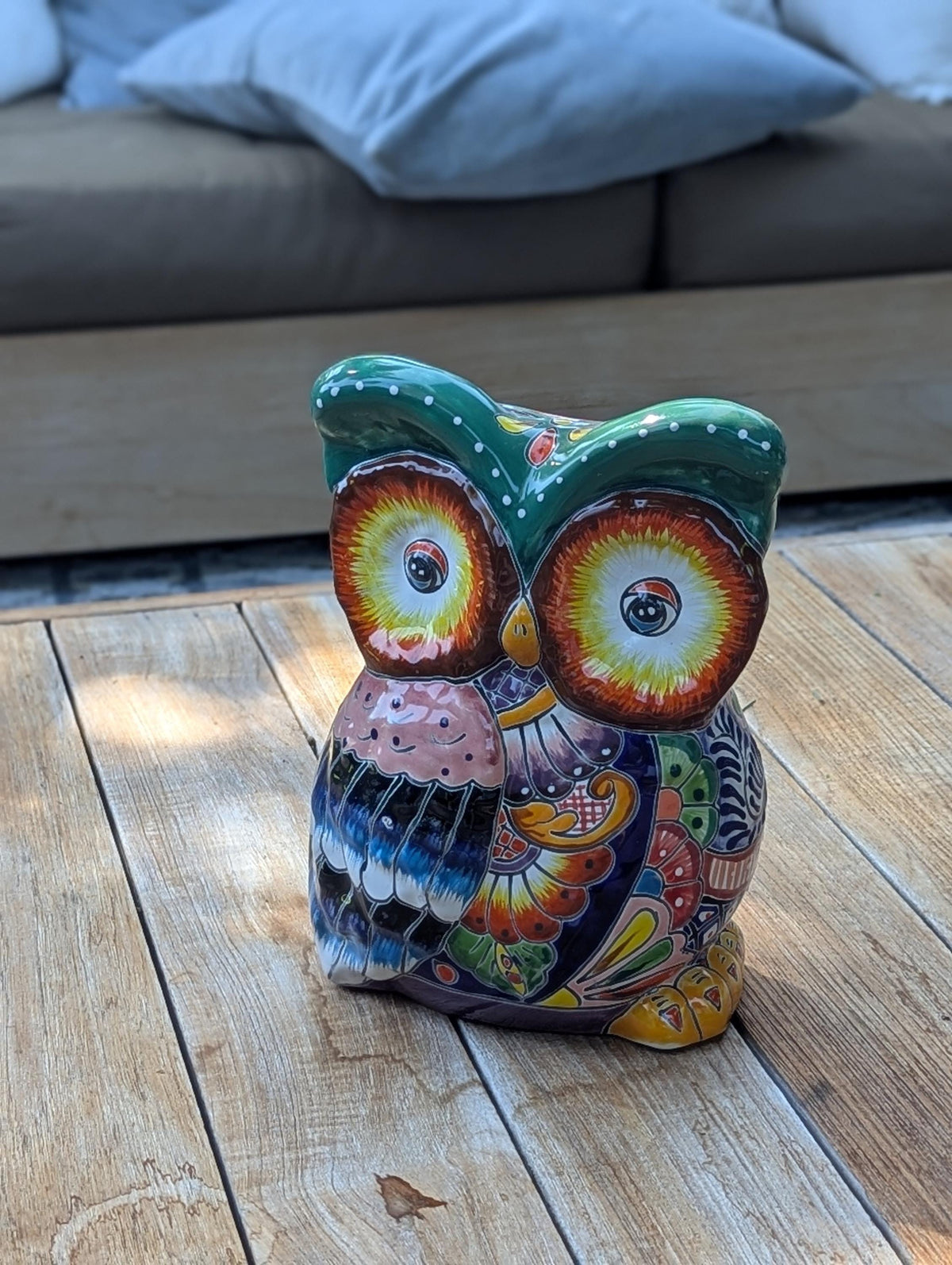 Ceramic Owl Planter, Talavera Pottery is Colorful Indoor Flower Pot or Outdoor Owl Decor, Mexican Planter & Plant Pot Home Decor Owl Gift