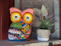 Ceramic Owl Planter | Talavera Pottery is Indoor Flower Pot or Outdoor Garden Decor - a Mexican Planter & Plant Pot for Home Decor, Owl Gift