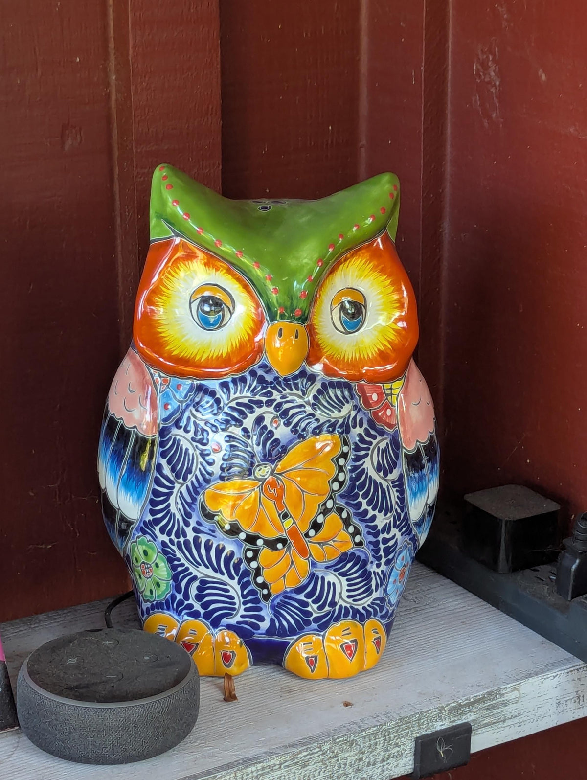 Ceramic Owl Planter is Handmade, Mexican Talavera Pottery | Use as Indoor Flower Pot or Outdoor Garden Decor, Plant Pot Home Decor, Owl Gift