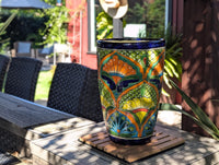 Round Ceramic Planter | Handmade in Mexico is a Tall Flower Pot for Outdoor Garden Decor, or Indoor Home Decor