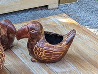 Toucan Planters | Handmade Mexican Pottery is Heavy Clay Garden Decor