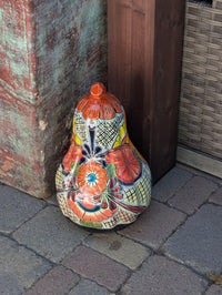 Halloween Pumpkin Decor is Talavera Pottery | Jack-o-Lantern Home Decoration is Handmade Mexican Art for Outdoor Patio Decor, Trick or Treat