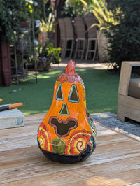 Halloween Pumpkin Decor is Talavera Pottery | Jack-o-Lantern Home Decoration is Handmade Mexican Art for Outdoor Patio Decor, Trick or Treat