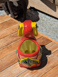 Talavera Dog Flower Pot for Outdoor Decor or Garden Decorations, Planter Pot is Handmade Mexican Pottery, great as Cute Dog Lover Gifts