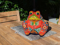 Talavera Frog Flower Pot | Ceramic Pottery for Indoor or Outdoor Planter Pot, Handmade Mexican Home Decor or Garden Decor & Yard Art