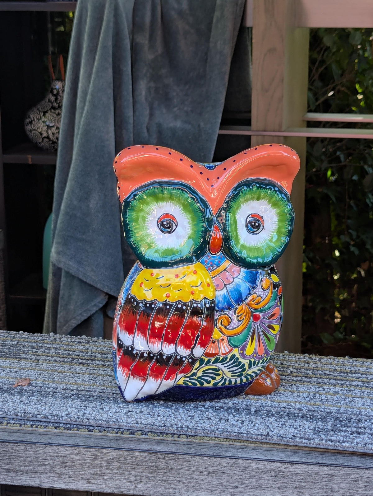 Ceramic Owl Planter, Talavera Pottery is Colorful Indoor Flower Pot or Outdoor Owl Decor, Mexican Planter & Plant Pot Home Decor Owl Gift
