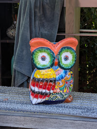 Ceramic Owl Planter, Talavera Pottery is Colorful Indoor Flower Pot or Outdoor Owl Decor, Mexican Planter & Plant Pot Home Decor Owl Gift