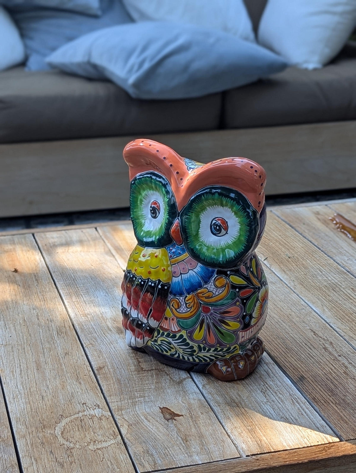 Ceramic Owl Planter, Talavera Pottery is Colorful Indoor Flower Pot or Outdoor Owl Decor, Mexican Planter & Plant Pot Home Decor Owl Gift
