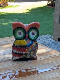 Ceramic Owl Planter, Talavera Pottery is Colorful Indoor Flower Pot or Outdoor Owl Decor, Mexican Planter & Plant Pot Home Decor Owl Gift