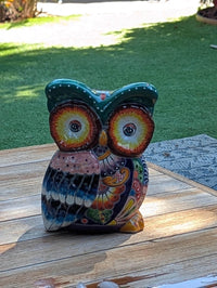 Ceramic Owl Planter, Talavera Pottery is Colorful Indoor Flower Pot or Outdoor Owl Decor, Mexican Planter & Plant Pot Home Decor Owl Gift