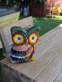 Ceramic Owl Planter, Talavera Pottery is Colorful Indoor Flower Pot or Outdoor Owl Decor, Mexican Planter & Plant Pot Home Decor Owl Gift