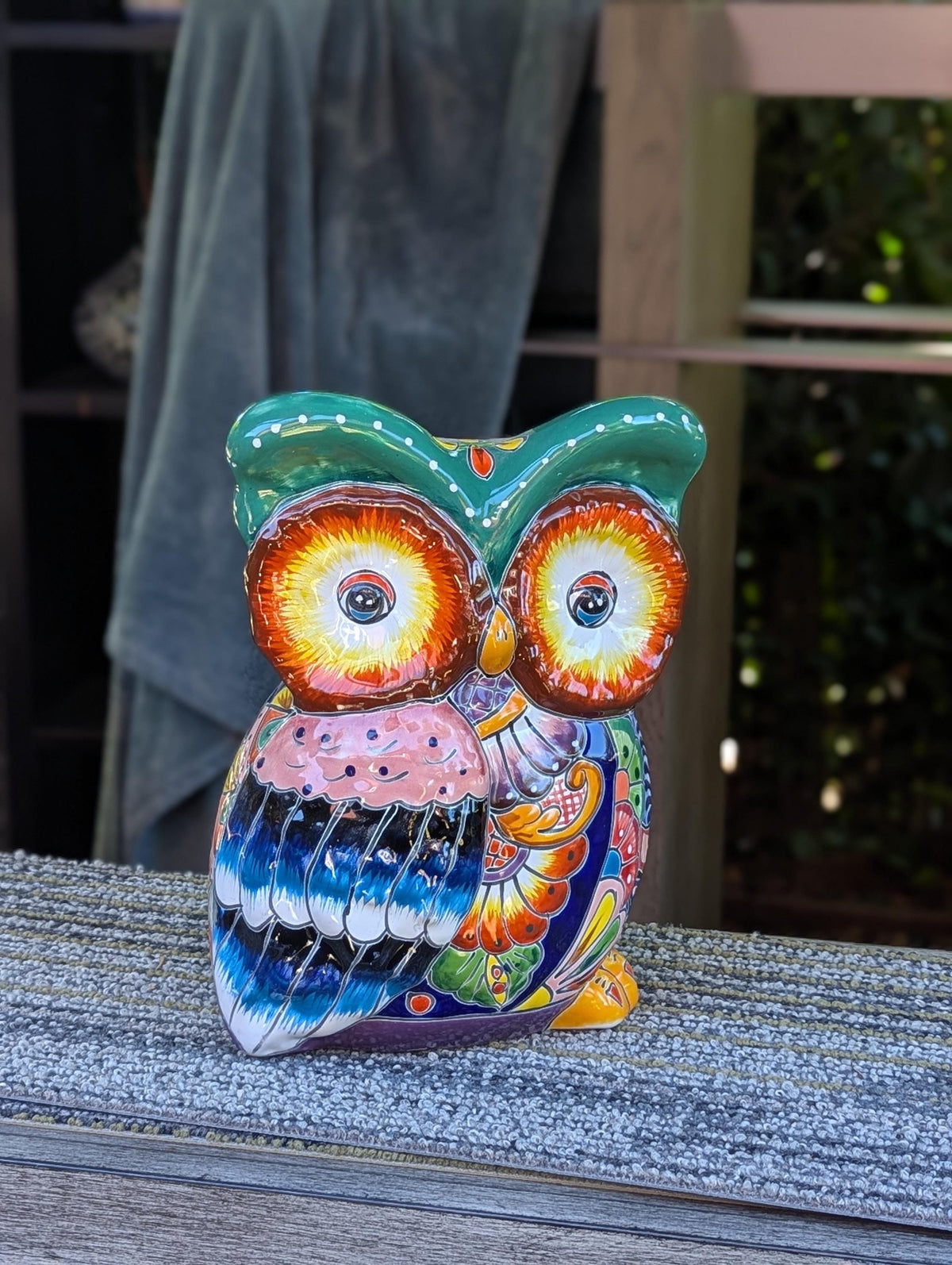 Ceramic Owl Planter, Talavera Pottery is Colorful Indoor Flower Pot or Outdoor Owl Decor, Mexican Planter & Plant Pot Home Decor Owl Gift