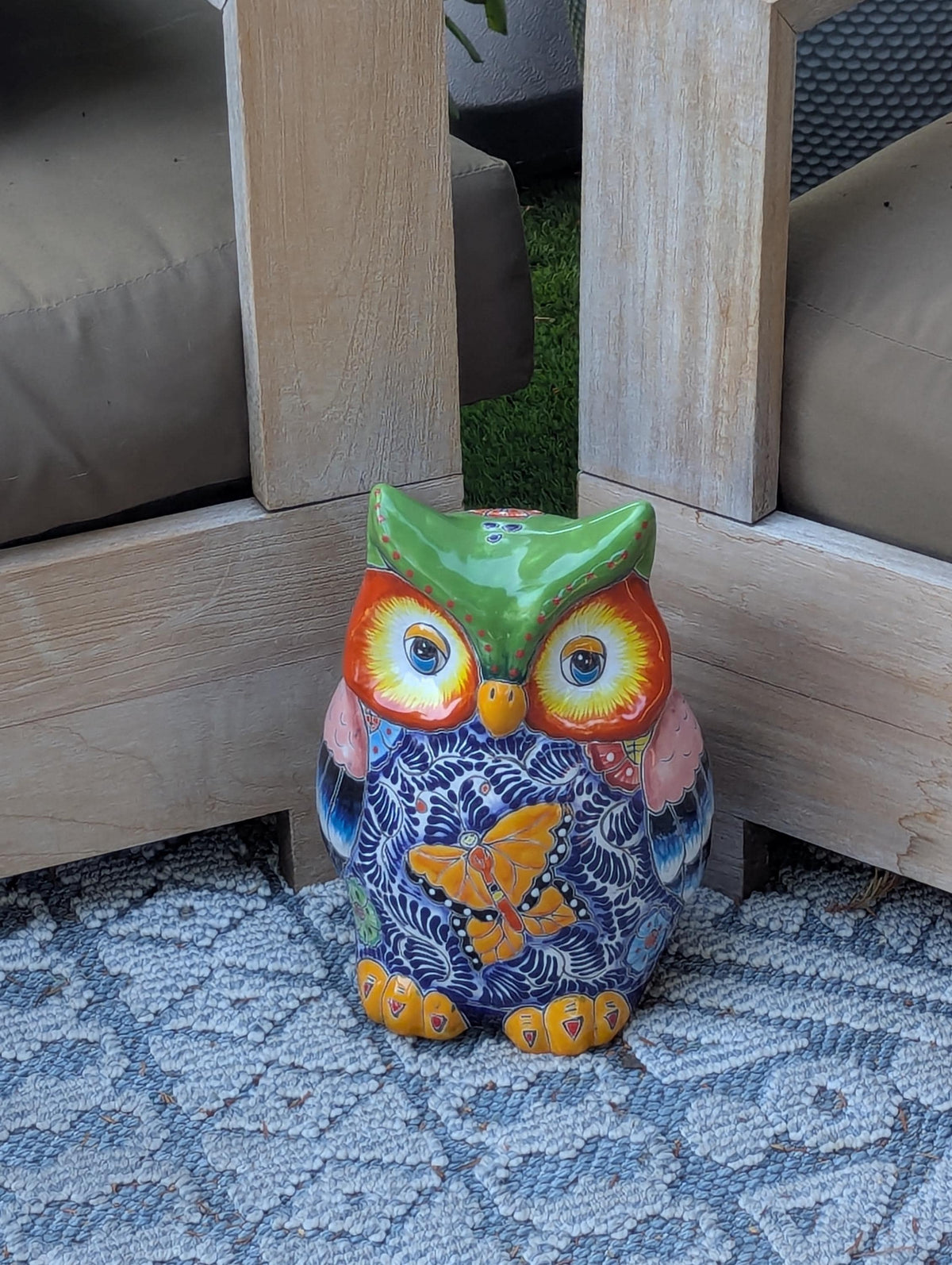 Ceramic Owl Planter is Handmade, Mexican Talavera Pottery | Use as Indoor Flower Pot or Outdoor Garden Decor, Plant Pot Home Decor, Owl Gift