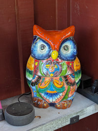 CHIP | Ceramic Owl Planter, Talavera Pottery is Indoor Flower Pot or Outdoor Owl Decor, Mexican Planter & Plant Pot Home Decor, Owl Gift