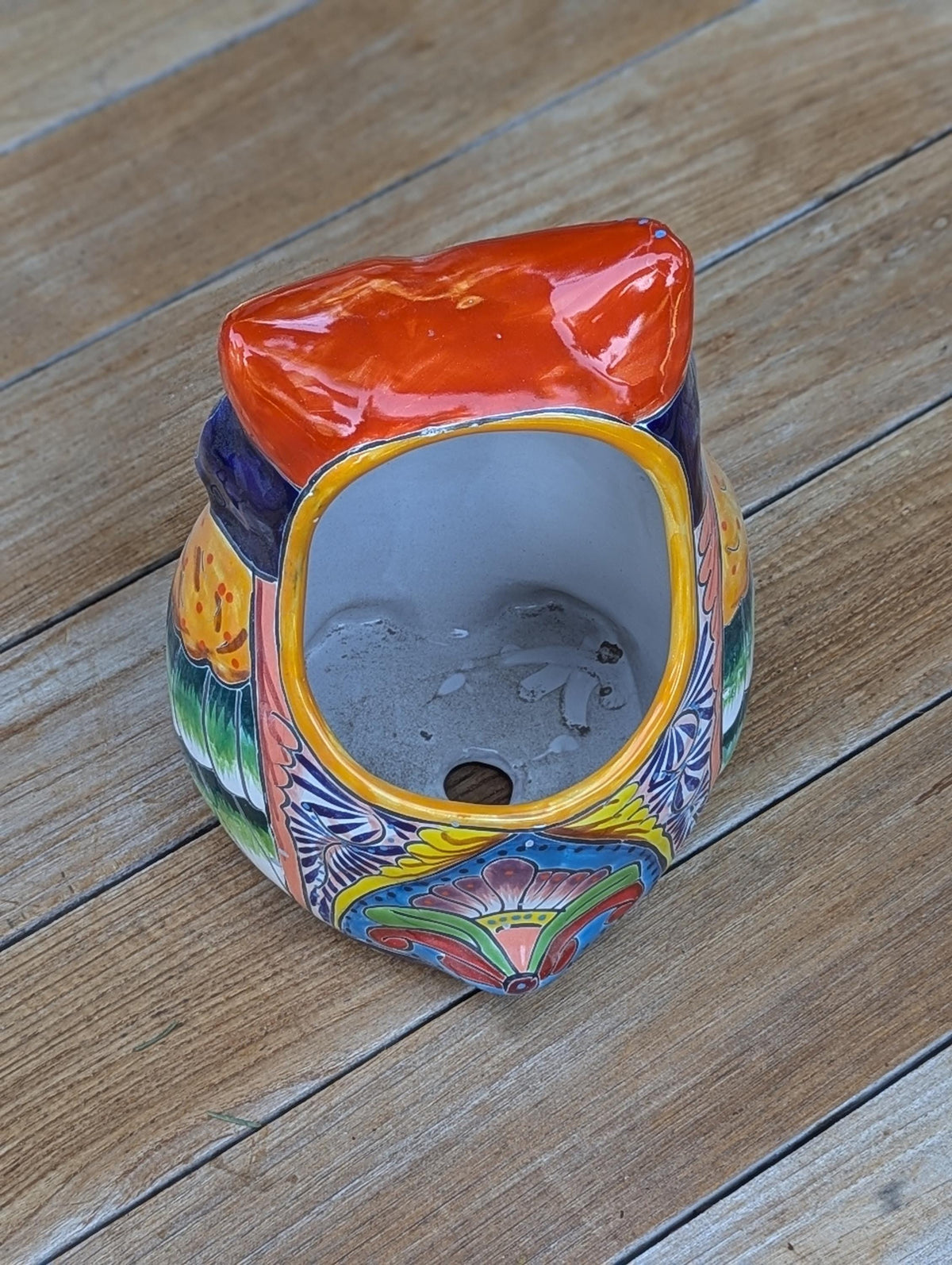 CHIP | Ceramic Owl Planter, Talavera Pottery is Indoor Flower Pot or Outdoor Owl Decor, Mexican Planter & Plant Pot Home Decor, Owl Gift